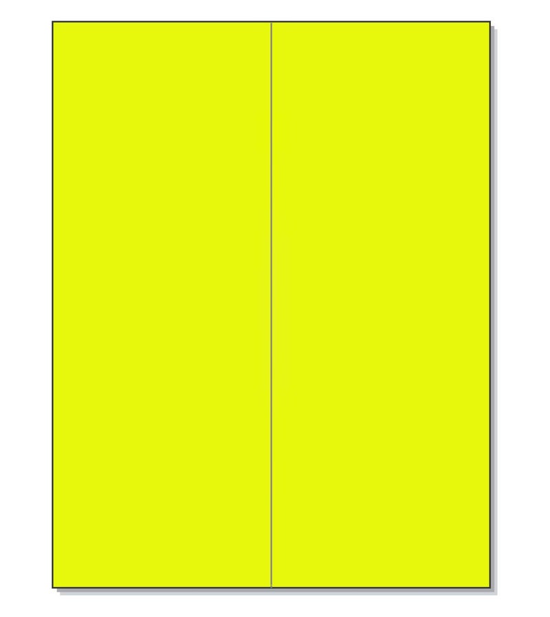 NextDayLabels - 8-1/2 x 11 Neon Color High Light Fluorescent Labels for Laser & Inkjet Printer (Yellow Fluorescent, 4-1/4" x 11" - 2 Per Page | 50 Labels) - Image 1